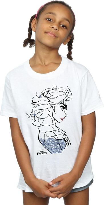 Actual product image Disney Girls Frozen Elsa Sketch Cotton T-Shirt (140, 146)