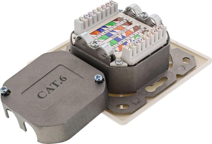 Actual product image InLine Cat. 6 Surface mount junction box 2x RJ45 jack horizontal