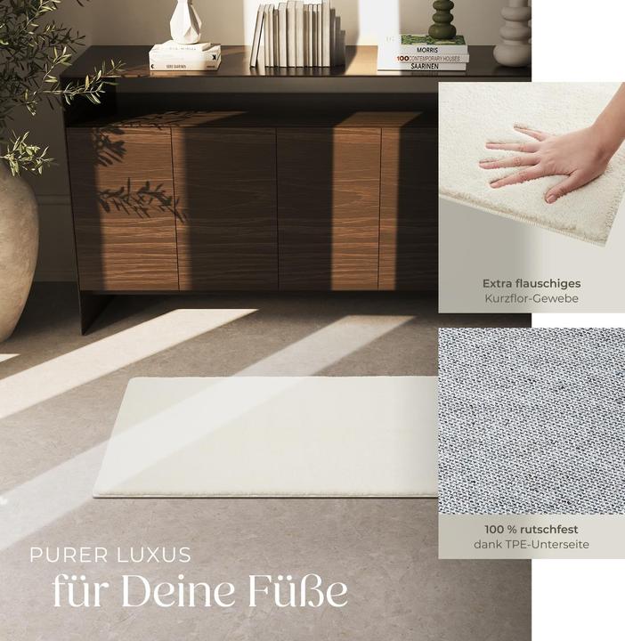 Produktbild tectake Kurzflorteppich Soft Zone (60 x 110 cm)