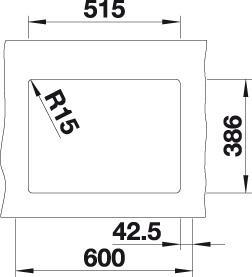 Productafbeelding Blanco Subline 350/150-U (Onderbouw gootsteen, 45.60 cm, 52.50 cm)