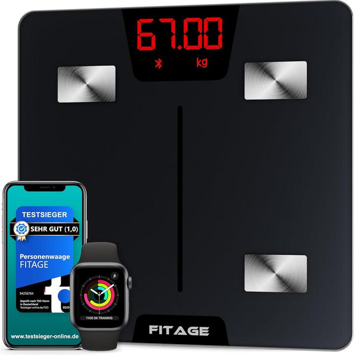 Produktbild Fitage Körperanalysewaage mit App (180 kg)