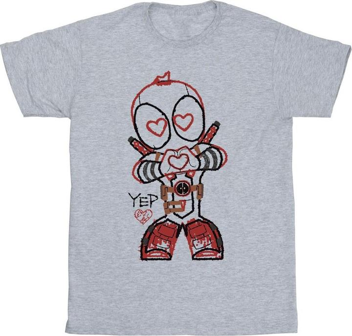 Actual product image Mens Deadpool Love Beam Line T-Shirt (L)