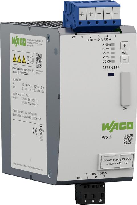 Actual product image Wago Pro 2 DIN Rail Power Supply 20 A 480 W