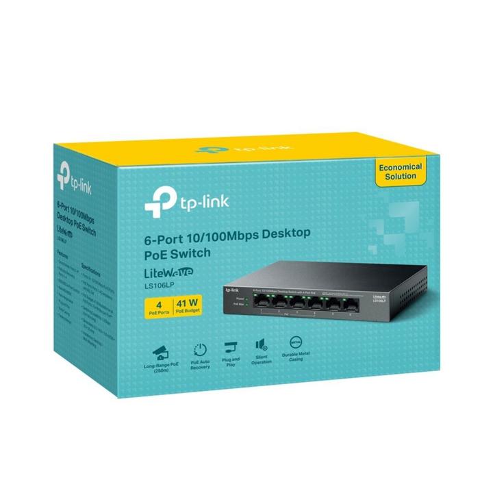 Produktbild TP-Link LS106LP /100 (4xPOE) Desktop switch (6 Ports)