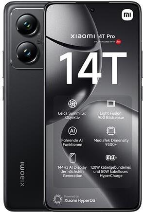 Actual product image Xiaomi 14T Pro (512 GB, Titan Black, 6.67", Dual SIM, 50 Mpx, 5G)
