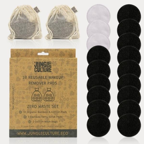 Jungle Culture wiederverwendbare Make-up-Entferner-Pads mit 18 Pads (Make up set)