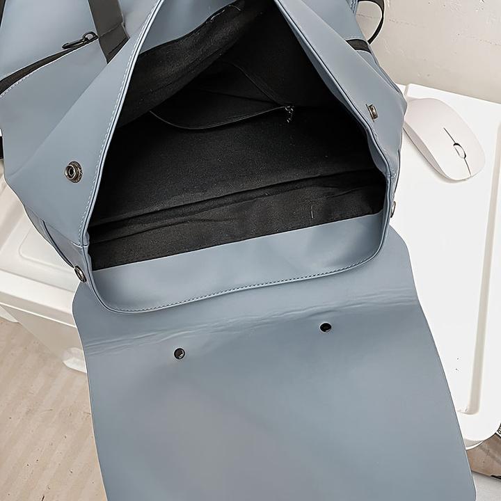 Produktbild Only-Bags.Store PU-Leder-Rucksack, wasserdichte Schultasche, einfarbiger Rucksack für Männer und Frauen