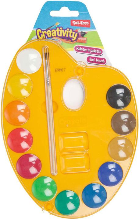 Produktbild Malpalette 12 Farben und Pinsel
