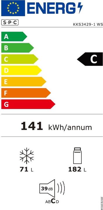 Energie-Label SPC KKS3429-1 WS (253 l)