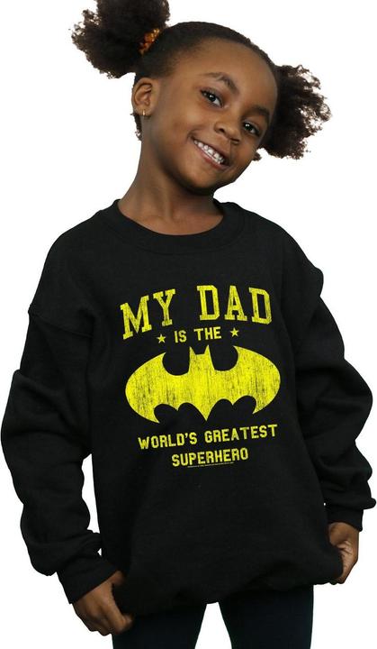 Actual product image Girls Batman My Dad Is A Superhero Sweatshirt (152, 158)