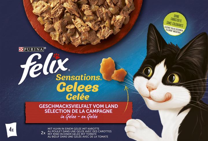 Image du produit Felix sensation Gelée boeuf & poulet (Adulte, 4 pcs, 340 g)
