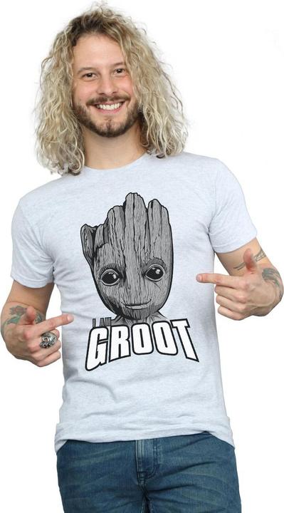 Image du produit - T-shirt GUARDIANS OF THE GALAXY GROOT FACE - Homme (L)