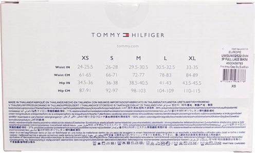 Actual product image Tommy Hilfiger Ladies 3P Full Lace Bikini Style Underwear, Pink Amour/Deep Sky Blue/Black, M (M)