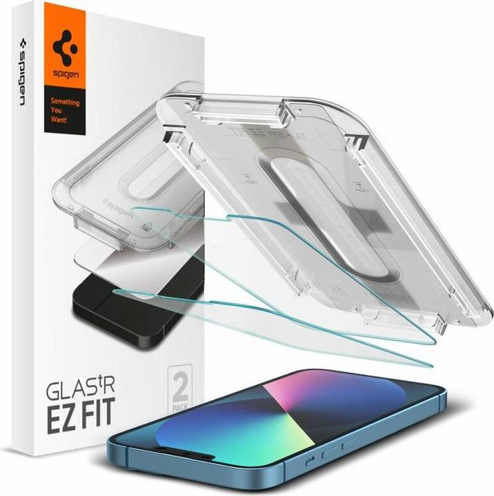 Actual product image Spigen Glas.tR EZ Fit (2 Piece, Apple iPhone 13, Apple iPhone 13 Pro)