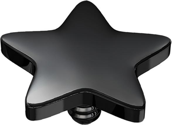 Actual product image Star Piercing Dermal anchor star black with titanium coating (without brass, Surgical steel 316L)