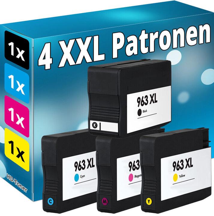 Actual product image Druckfuxx 4x Patronen für HP 963 XL OfficeJet Pro 9010 9012 9014 9015 9016 9019