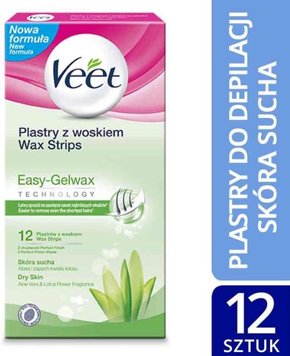 Actual product image Veet depilatory wax strips for dry skin 12pcs. (12 ml, 12 x, 53 g)