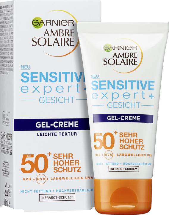 Image du produit Garnier Ambre Solaire Sensitive Advanced expert+ (Crème solaire visage, SPF 50+, 50 ml, 73 g)