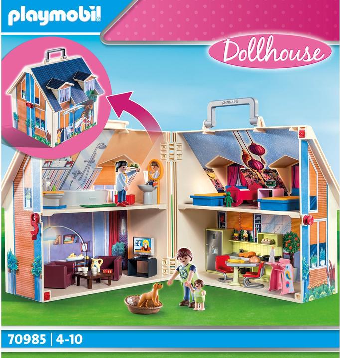 Produktbild Playmobil Mitnehm-Puppenhaus (70985, Playmobil Dollhouse)