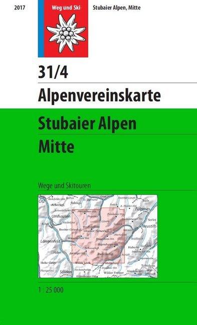 Energy Label Alpine Club Map Stubai Alps, Centre