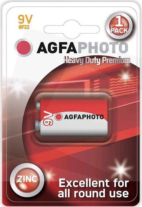 Produktbild AGFAPHOTO Battery Heavy Duty 6F22 9V sheet/1pcs zinc (1 Stk.)