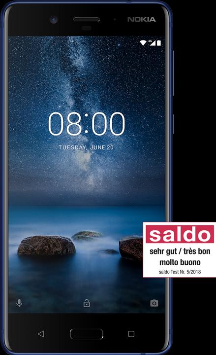 Immagine prodotto Nokia 8 (64 GB, Blu temperato, 5.30", Doppia SIM Ibrida, 13 Mpx, 4G)