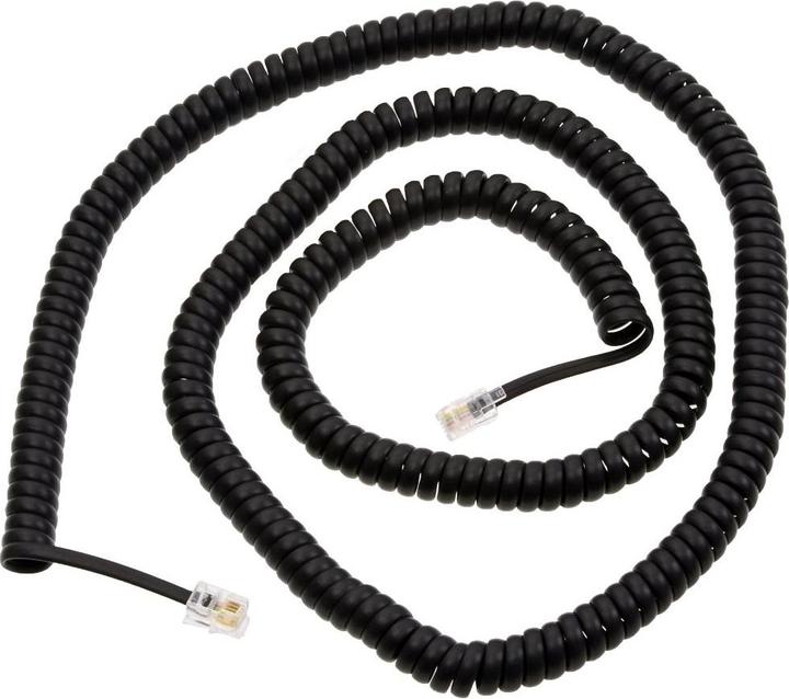 Image du produit Shiverpeaks Câble écouteur spiralé 7,5 m Western/Western 4/4 (RJ10) noir (TC 70135-7,5)