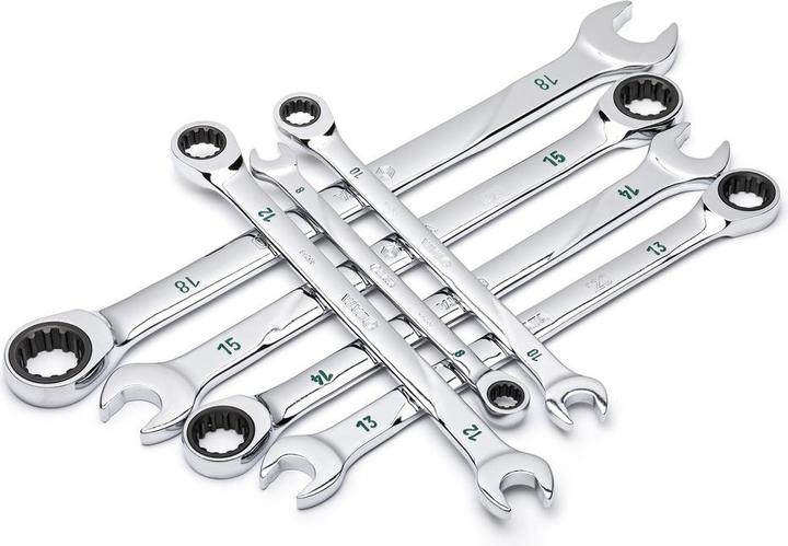 Actual product image SATA Ratchet combination spanner set 120XP, 7-piece, 8-18 mm (9 mm, 14 mm, 16 mm, 13 mm, 11 mm, 18 mm, 8 mm, 17 mm, 10 mm, 15 mm, 12 mm)