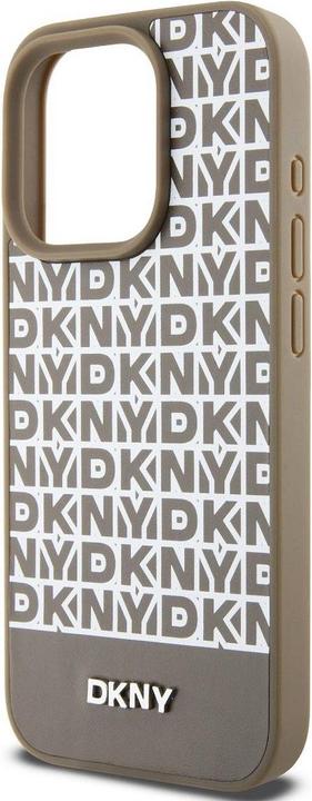 Immagine prodotto DKNY Custodia MagSafe in pelle PU con motivo a righe sul fondo per iPhone 14 Pro Max Marrone (Apple iPhone 14 Pro Max)