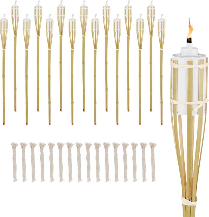 Relaxdays 16x torches-bambou