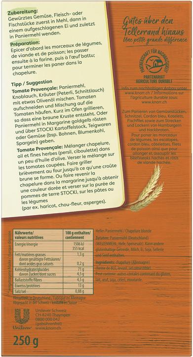 Valori nutrizionali e ingredienti Knorr Farina parnier leggera (250 g)