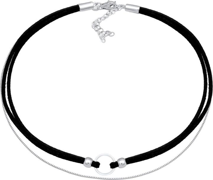 Actual product image Elli Choker (Faux leather, 925 sterling silver, No stone, 32 cm)