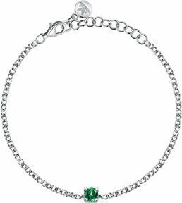 Actual product image Morellato Silver Bracelet With Green Cubic Zirconia Tesori Saiw239