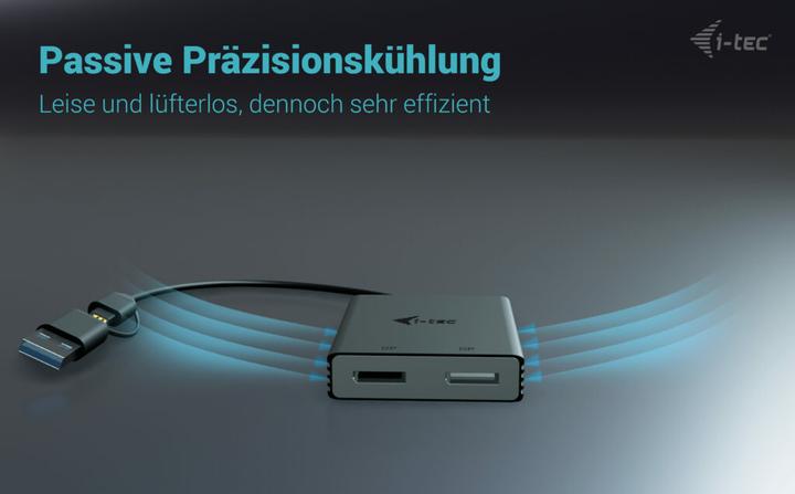 Image du produit i-tec Adaptateur vidéo USB-A/USB-C Dual 4K DP Adaptateur d'affichage 2x 4K DP avec puce DisplayLink 6950 (DP, 27 cm)