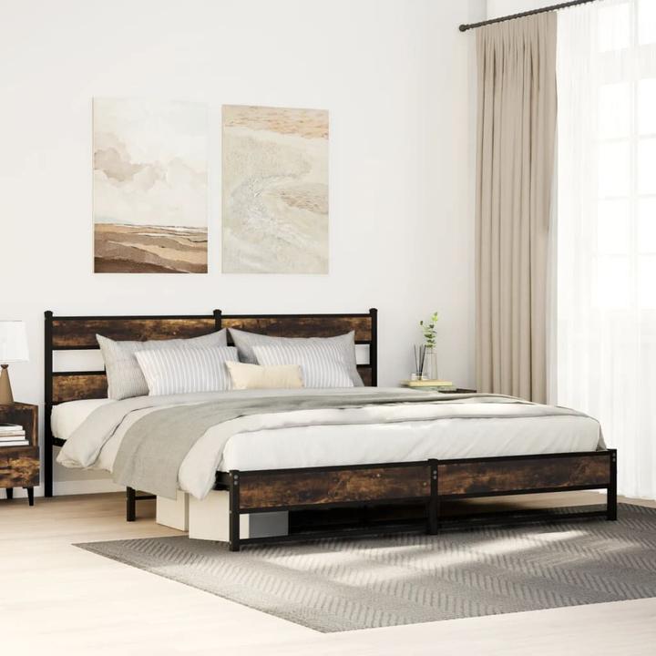 Produktbild VidaXL Metallbett Bett Lattenrost Doppelbett Bettgestell ohne Matratze 193x203cm (193 x 203 cm)