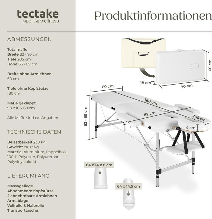 Actual product image tectake 2 zone massage table