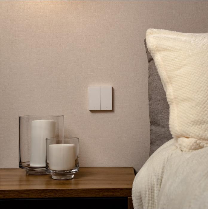Actual product image Xiaomi Smart Wall Switch H1 White With Neutral, Double Rocker (Zigbee)