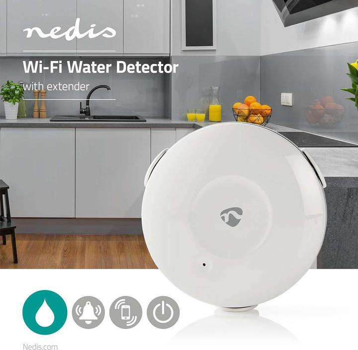 Image du produit Nedis WIFIDW10WT Détecteur d'eau Système de détection & d'alarme Avec fil & sans fil