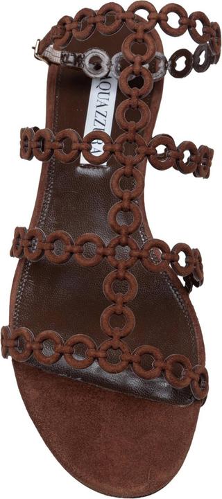 Image du produit Aquazzura Aquazzurra flat infinity chain ​​suede sandal brown color (40)