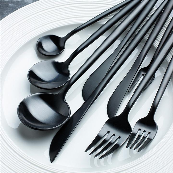 Produktbild Spa Solutions Verona Besteckset Schwarz 16 teilig (16 Stück, Gabel)