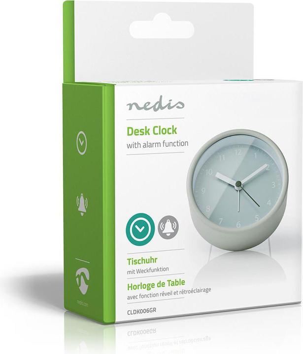 Actual product image Nedis Analogue Desk Alarm Clock Snooze Function Green