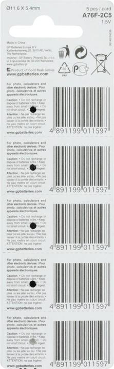 Image du produit GP Batteries Batterie A76 (LR44) - 5 Stück (5 pcs, LR44, 105 mAh)
