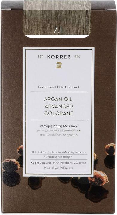 Actual product image Korres Argan Oil Hair Color (7.1 Ash Blonde)