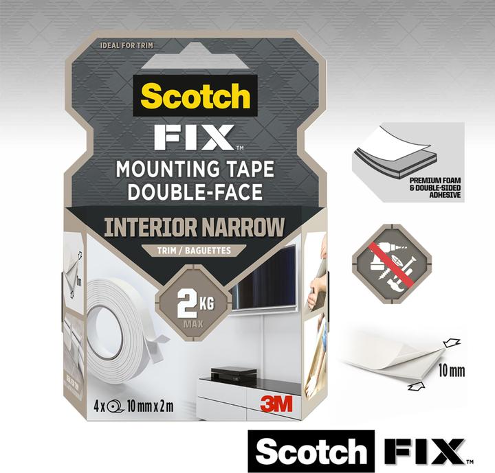 Image du produit Scotch Ruban de montage -Fix, 10 mm x 2 m, blanc (10 mm)