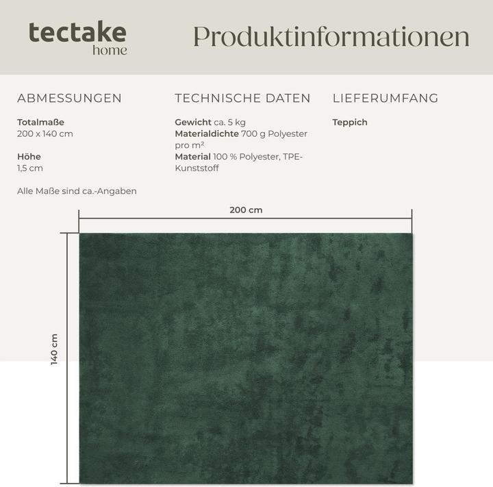 Produktbild tectake Kurzflorteppich Soft Zone (140 x 200 cm)