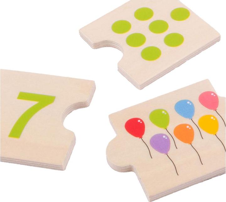 Produktbild Bigjigs Holzpuzzle Zahlenplättchen, 30 Teile. (30 Teile)