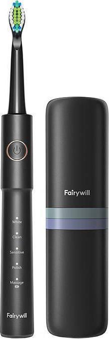 Image du produit Fairywill Brosse à dents Sonic avec tête et étui FW-E11 (noir) (Brosse à dents sonique)