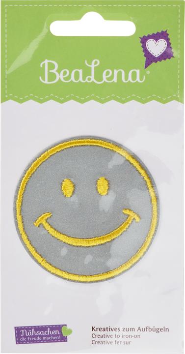 Produktbild BeaLena Bügelapplikation "Smile", reflektierend, Ø 5 cm (1 x)