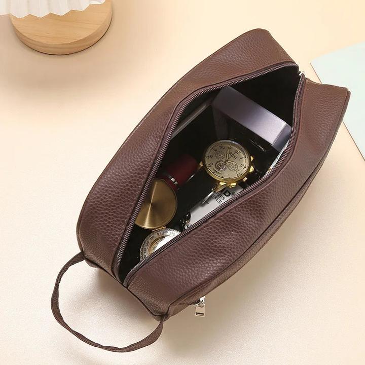 Produktbild Only-Bags.Store Reise-Kosmetiktasche PU-Leder grosse Kapazität Reissverschluss Make-up Taschen Portable Travel