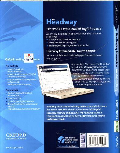 Image du produit New Headway Intermediate Workbook with Key & iChecker CD-ROM Pack (Anglais, Soars Liz, Soars John, 2012)